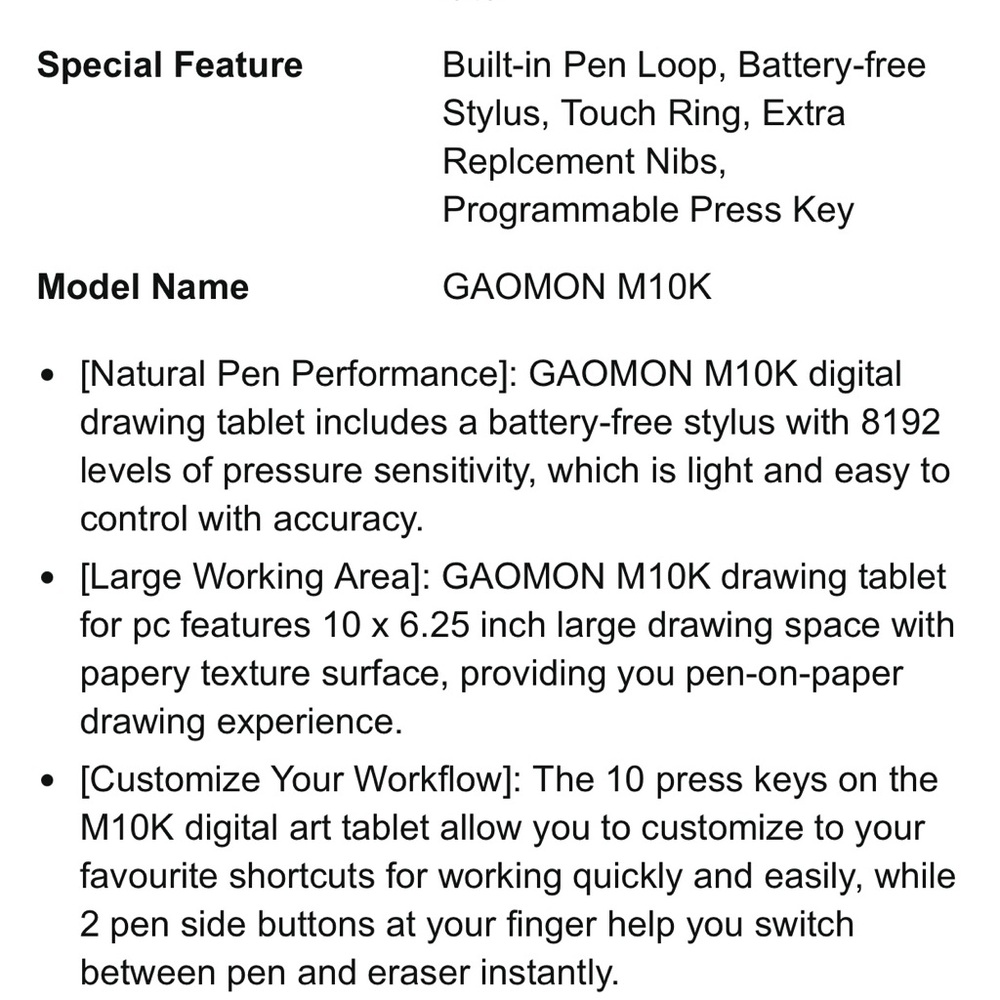 Gaomon M10K 2018 Version Battery-Free Graphics Tablet - Picture 6 of 10